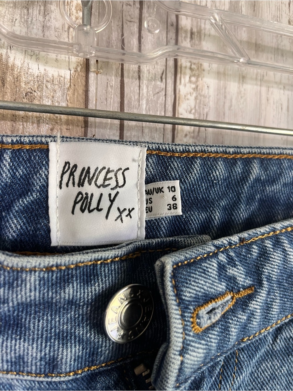 Princess Polly Hayden Jeans Size 6 Blue High Rise Distressed Mom Jeans NWT - Picture 3 of 6